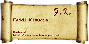 Faddi Klaudia névjegykártya