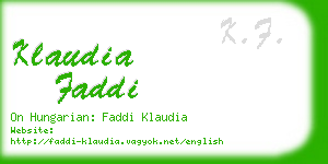 klaudia faddi business card